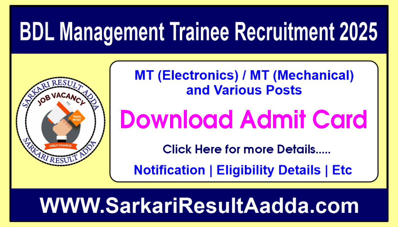 BDL Management Trainee Recruitment 2025