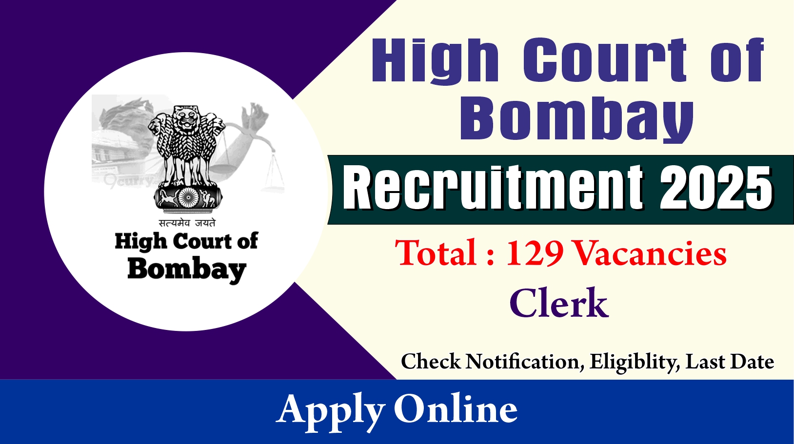 Bombay High Court Clerk Recruitment 2025
