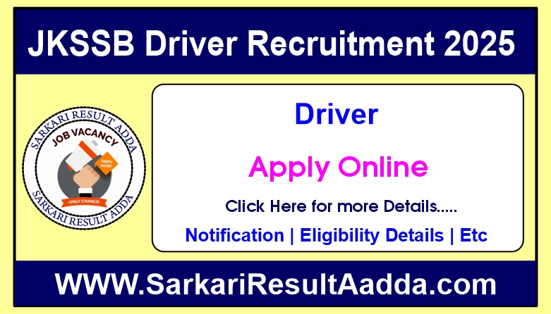 JKSSB Driver Recruitment 2025