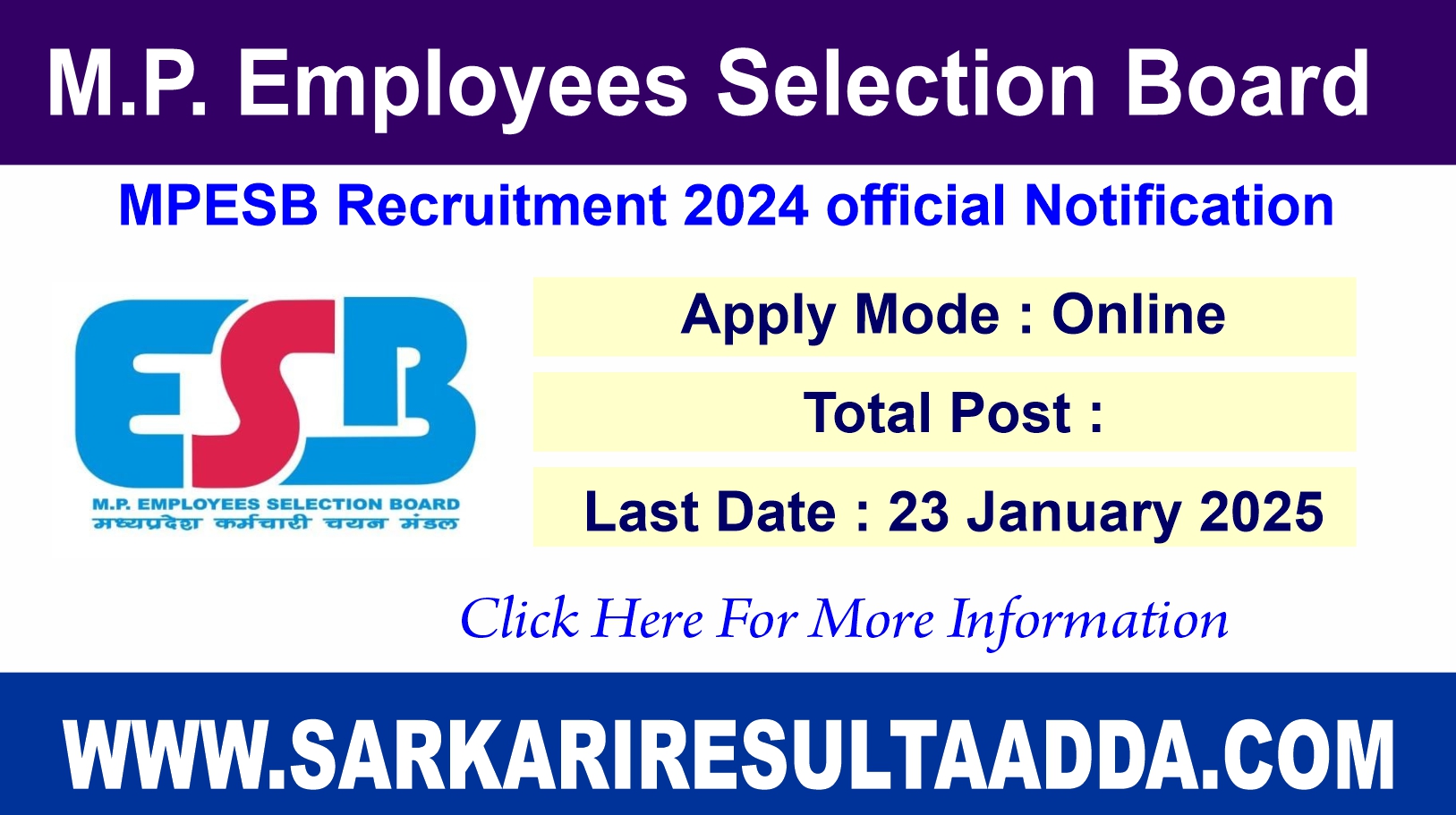 MPESB Recruitment 2024 official notification