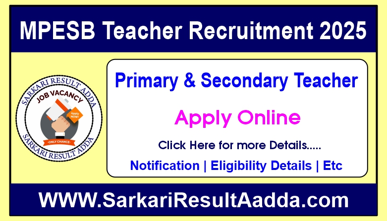 MPESB Teacher Recruitment 2025