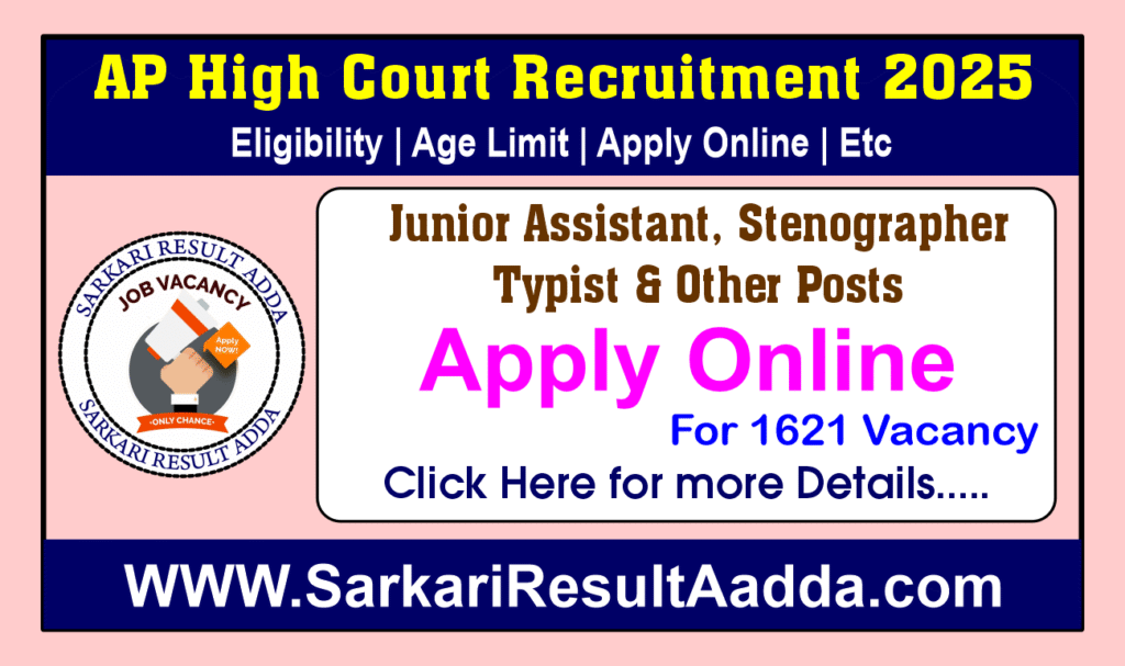 AP High Court Recruitment: Apply for 1621 Posts Now