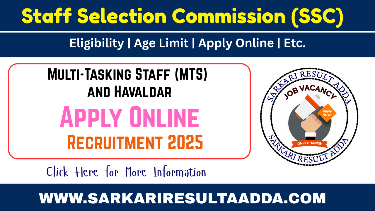 SSC MTS & Havaldar Recruitment 2025 - Apply Online For 1000+ Vacancy ssc mts recruitment, ssc mts vacancy 2025, ssc mts vacancy 2025 salary, ssc mts havaldar vacancy 2025, ssc mts havaldar recruitment, ssc vacancy, ssc mts notification 2025