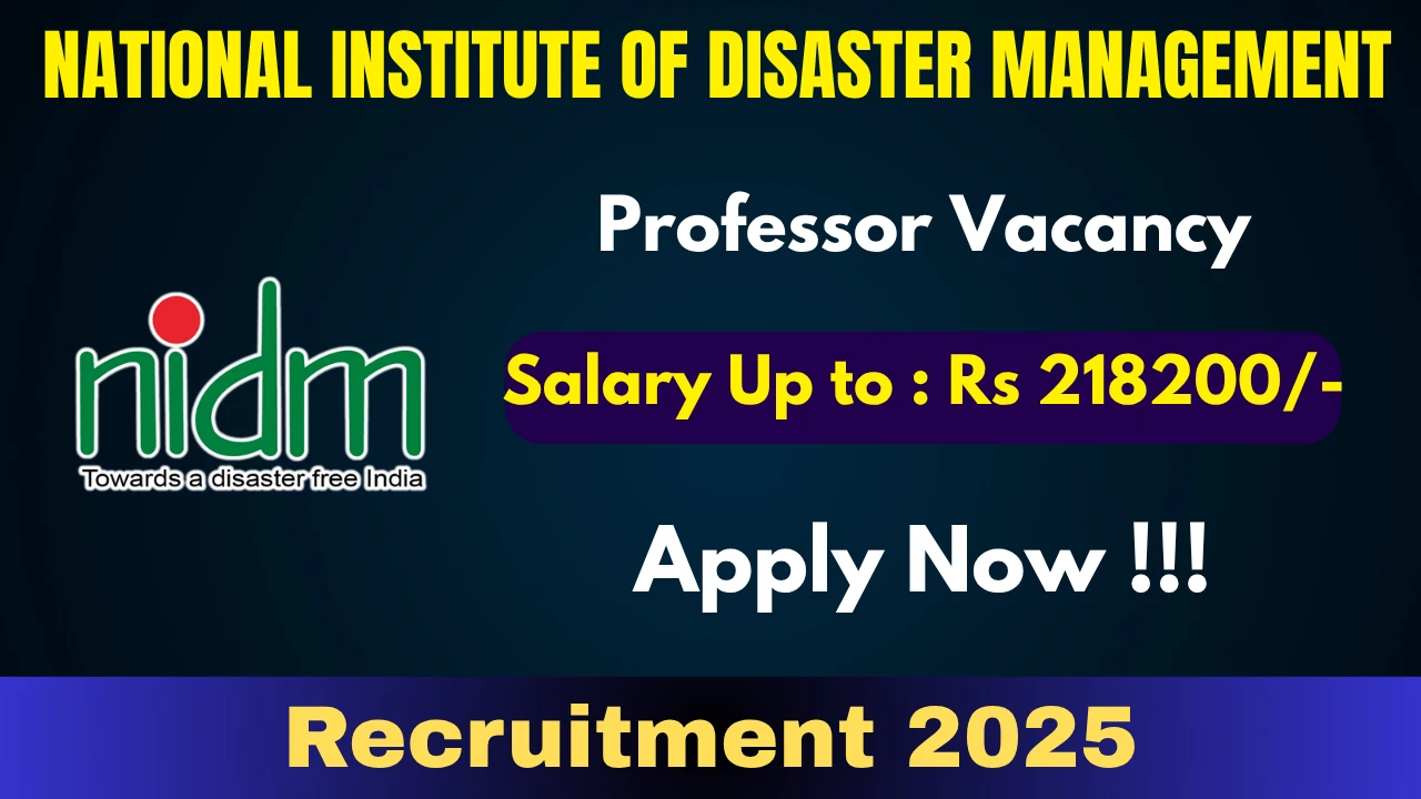 NIDM Professor Recruitment 2025 Apply for 03 Professor Posts
