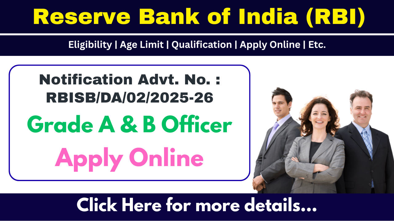 RBI Grade A & B Officer 2025 - Apply Online