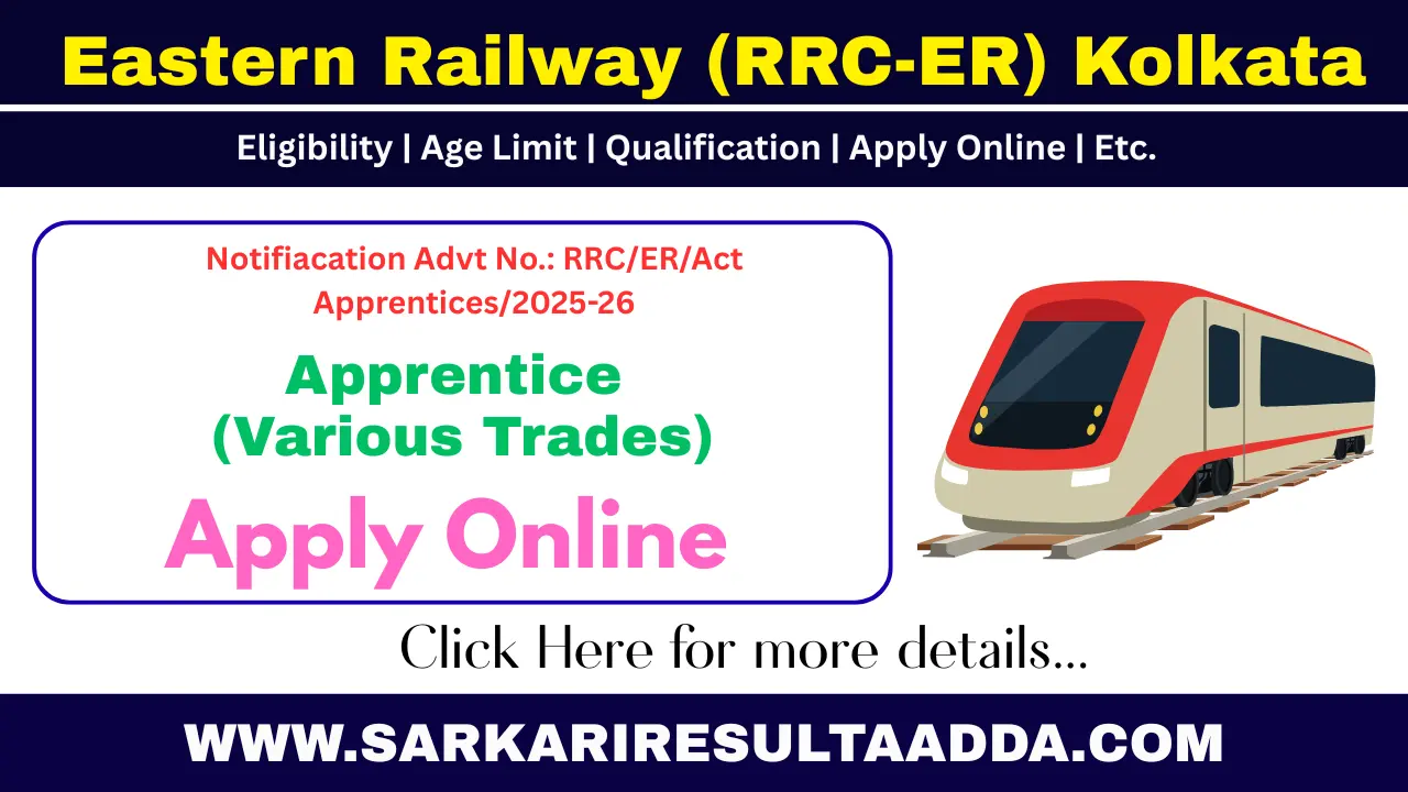 RRC ER Apprentice - Apply Online for 3115 Vacancy RRC ER Apprentice Recruitment, rrc er apprentice notification, railway job vacancy 2025, iti railway job, iti jobs in railway