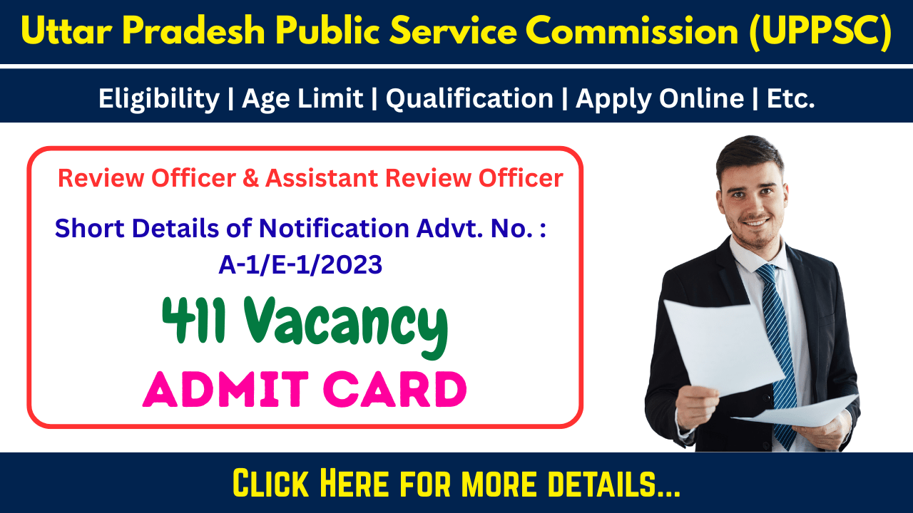 UPPSC RO ARO Recruitment 2023 - Admit Card