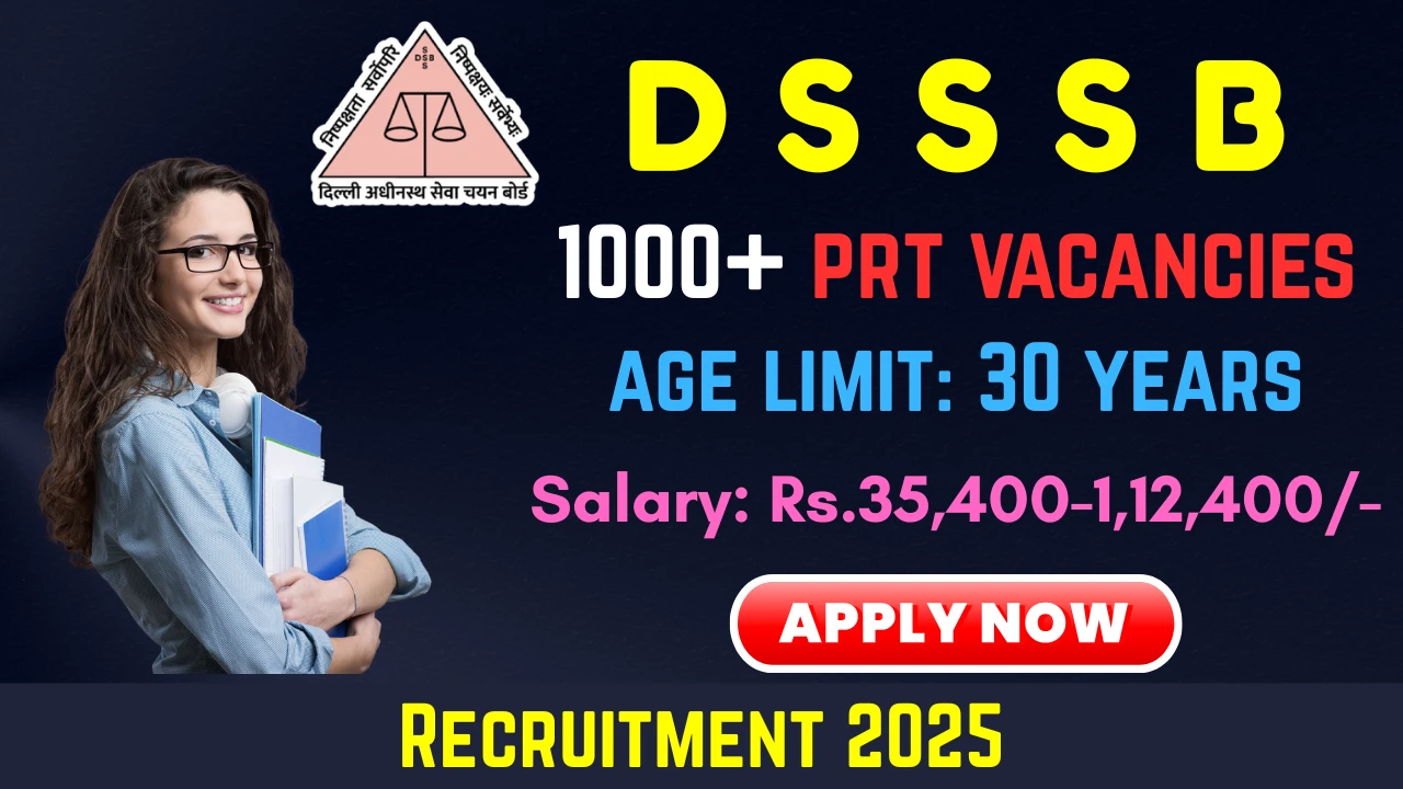 DSSSB PRT Primary Teacher Recruitment 2025: Apply Online for 1180 Vacancies