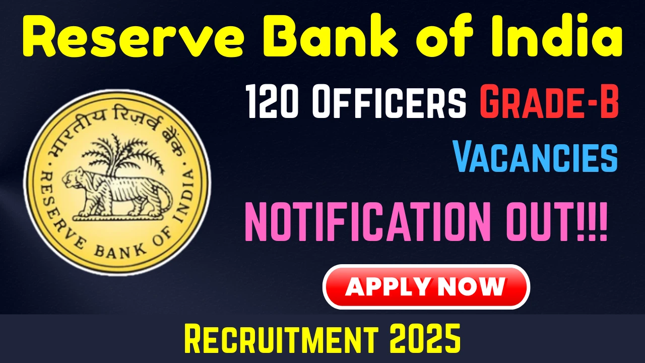 RBI Recruitment 2025: Apply Online for 120 Officers Grade B Vacancies RBI Officers Grade B Recruitment 2025