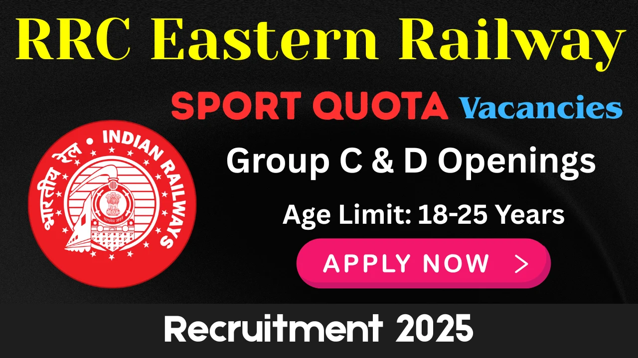 RRC Eastern Railway Recruitment 2025: Apply Online for 50 Sport Quota Posts
