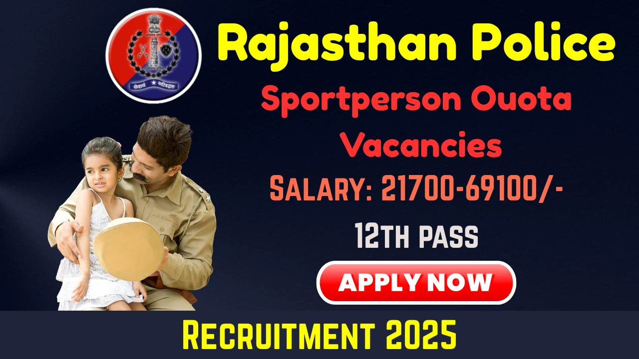 Rajasthan Police Constable Recruitment 2025: Apply Online for 167 Sportsperson Quota Vacancies