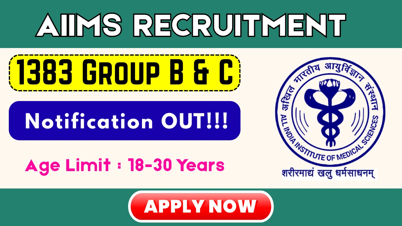 AIIMS CRE Recruitment 2025: Apply Online for 1383 Group B & C Posts