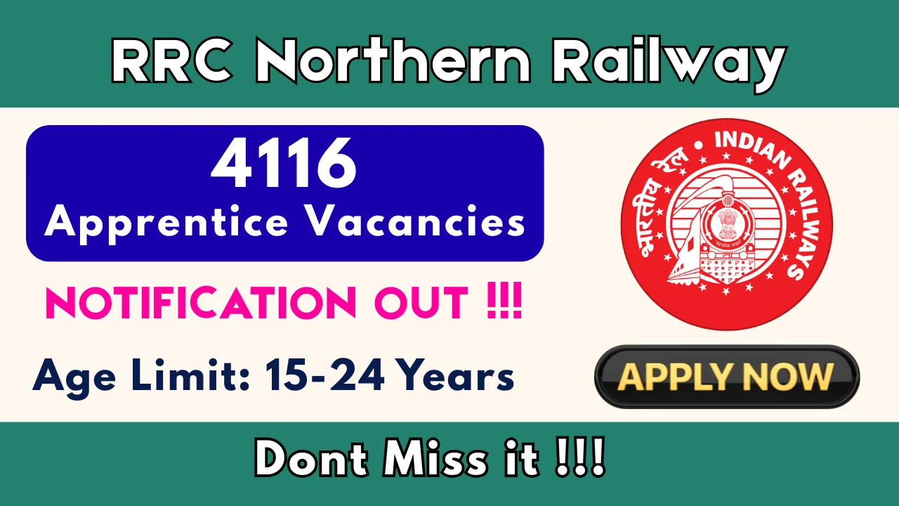 RRC NR Act Apprentice 2025 : Apply for 4116 Vacancies