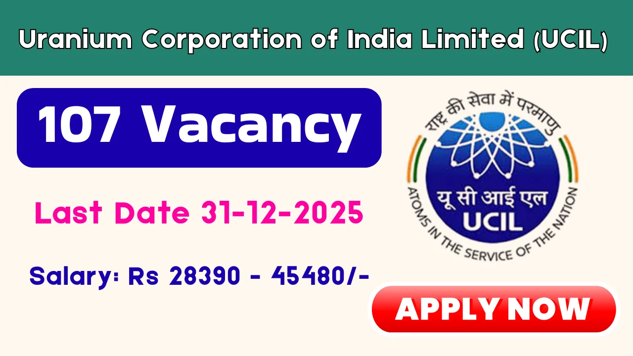 UCIL Recruitment 2025: Apply for 107 Mining Mate & Driver Posts